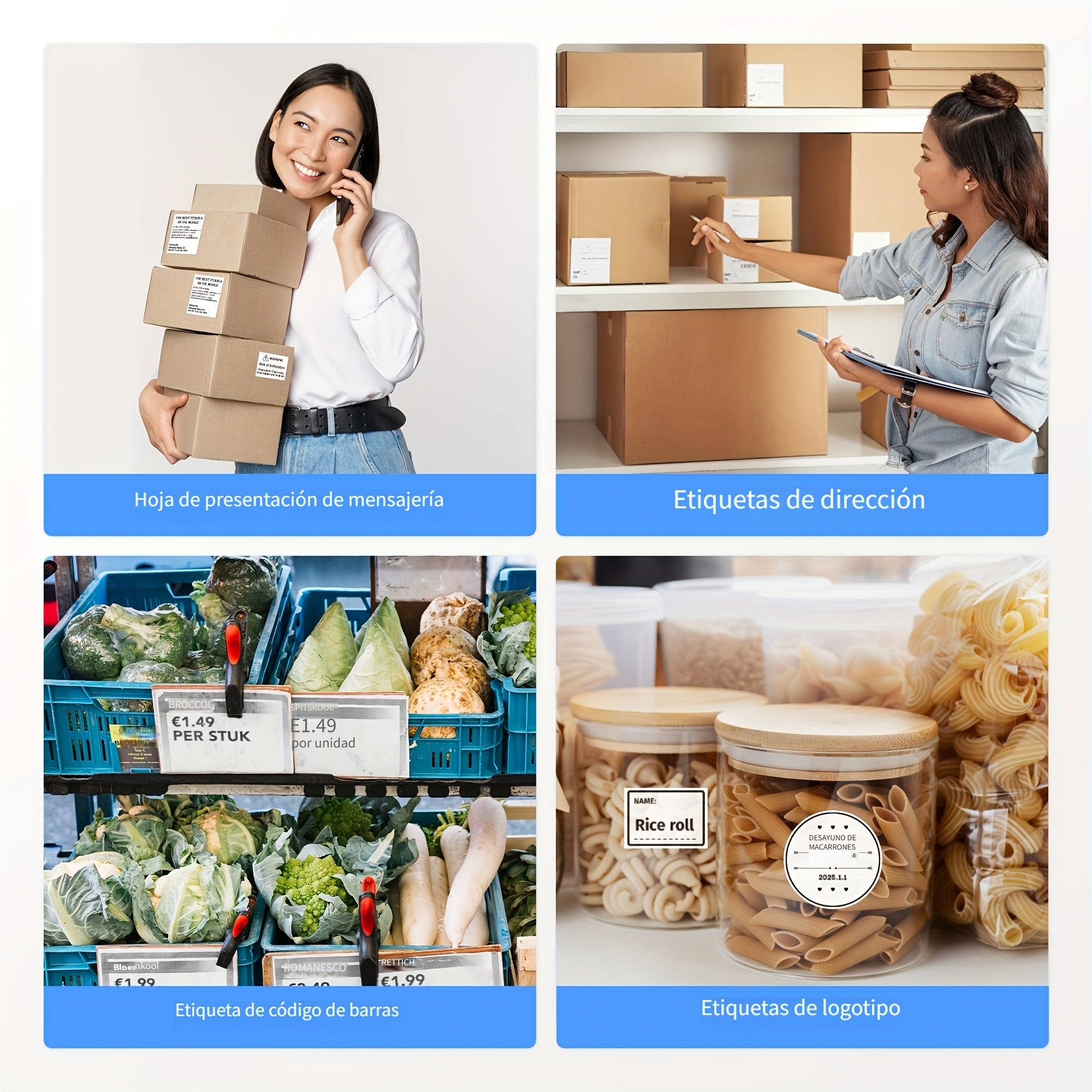 Impresora de etiquetas 24 cm portátil | Organización, envíos y comercio