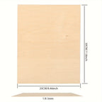 4 Paquetes de Láminas de Contrachapado de Madera Natural Cortadas con Láser - Compatibles Pre-Probadas para Corte CNC, Pintura y Manualidades DIY con Cara de Grano Natural, Tamaño A4 (29.97cm x 21.49cm) Tablero de Manualidades Cortado con Láser Adecuado p