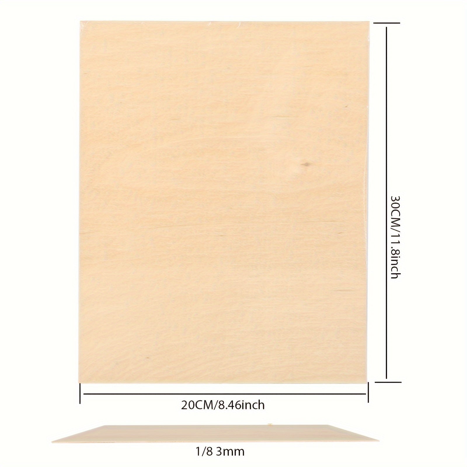 4 Paquetes de Láminas de Contrachapado de Madera Natural Cortadas con Láser - Compatibles Pre-Probadas para Corte CNC, Pintura y Manualidades DIY con Cara de Grano Natural, Tamaño A4 (29.97cm x 21.49cm) Tablero de Manualidades Cortado con Láser Adecuado p