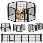 Corral para cachorros Costoffs de 65 cm de ancho x 80 cm de alto con paneles de malla, recinto plegable para perros con puerta y estacas de sujeción para uso en interiores y exteriores