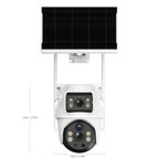 Cámara de exterior de 8MP con lente dual, WiFi, vista de 360°, visión nocturna a todo color, audio bidireccional, detección de movimiento PIR, notificaciones push de alarma, - Apta para sistema de vigilancia empresarial