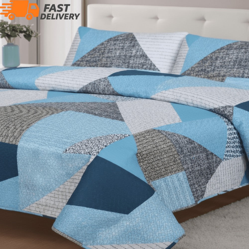 Colcha Bouti Microfibra Reversible Estampada – Colcha Verano y Entretiempo Ligera y Transpirable, Acolchado Pinsónico para Todas las Estaciones, Sin Fundas de Almohada
