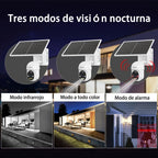 Cámara de seguridad exterior XIAOVV P6, sistema de vigilancia sin varillas WiFi con visión nocturna HD 1080P, audio bidireccional, alertas de detección de movimiento, panel solar, adecuada para CCTV empresarial, con aplicación y montaje en pared