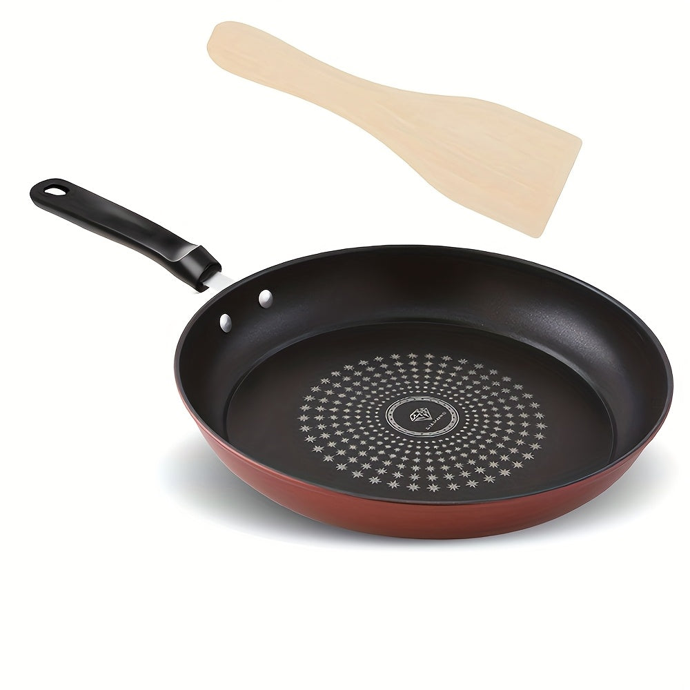 Sartén Multifuncional Antiadherente de Hierro Fundido de 24/26Cm, Compatible con Lavavajillas, Inducción Suave, Ideal para Freír Huevos, Bistec, Panqueques - Sin Tapa, Perfecta para Estufas de Gas y Eléctricas