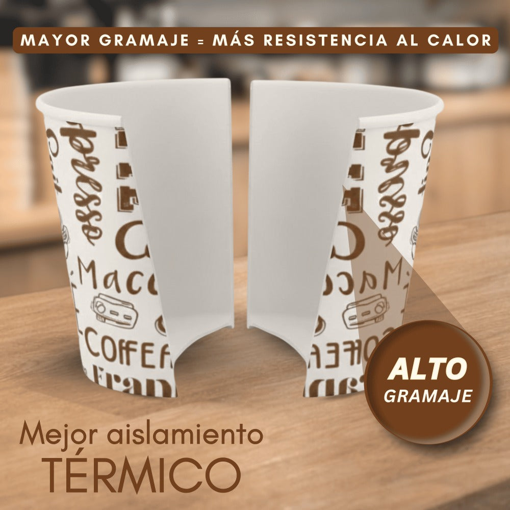 Vasos Cafe Desechables - Vasos Cartón Para Llevar Bebidas Calientes en Hostelería, Eventos y Catering - LAN&LAN