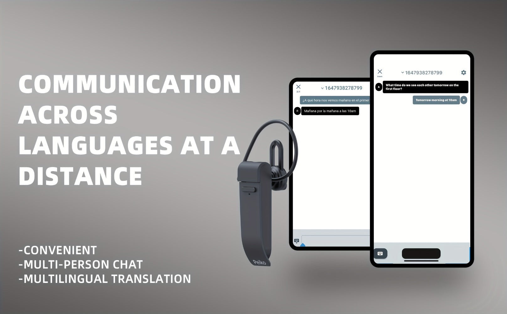 PEIKO WOLRD Auricular con Traductor de Idiomas: Soporte para 136 Idiomas, Traducción en Vivo y Voz Sin Conexión a Internet (11 Lenguas)
