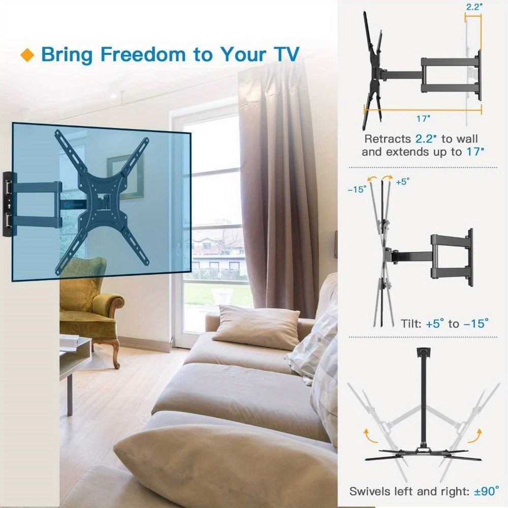 Soporte de pared para TV ajustable de 22KG con soporte de pantalla giratorio y inclinable, máximo VESA 400X400, adecuado para TVs y monitores de 14-55 pulgadas (modelo NS-117B-2)