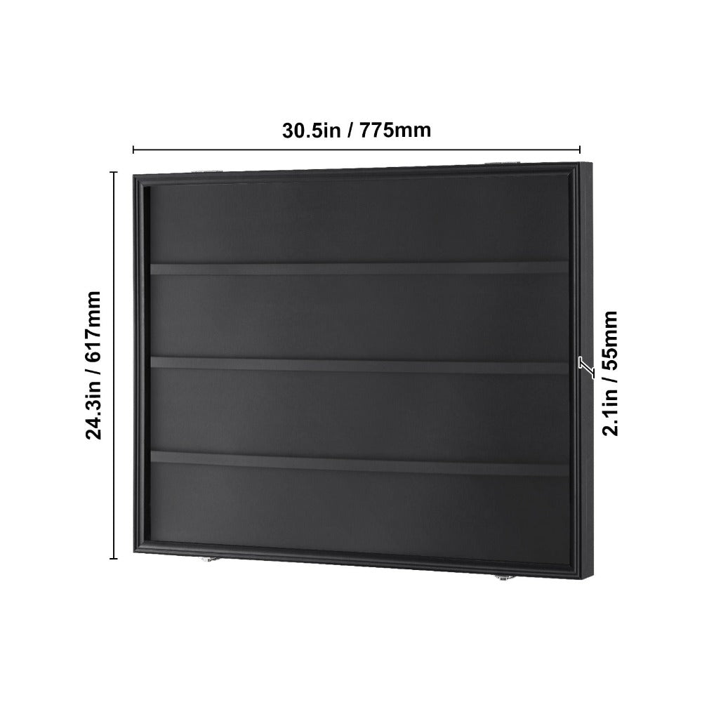 VEVOR - Vitrina para tarjetas deportivas con 36 compartimentos, 30.5 x 24.3 x 2.1 pulgadas, marco para exhibición de tarjetas de béisbol con protección UV del 98% y vidrio de PC transparente, armario de pared con cerradura para tarjetas de colección de fú