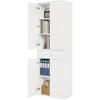 1pc Archivador Vertical, Gabinete con Puertas de Cajones, Gabinete de Almacenamiento Multifuncional, Gabinete de Oficina, Armario, Gabinete Alto, Blanco