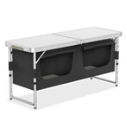 Set de Cocina Portátil para Camping con Gabinete Plegable, Completo con Bolsa de Transporte y Estructura de Metal, Ideal para Picnics, Salidas a la Playa, Viajes y Barbacoas, Mide 120X47X62Cm