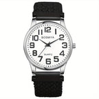 JewelryWe Reloj Elástico Trenzado para Mujer Hombre Simple Analógico de Cuarzo Pulsera Elástica Tejida Reloj Casual con Esfera de Números Grandes
