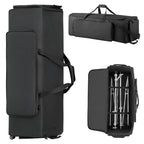 Bolsa para herrajes de batería VEVOR con ruedas, 1680D, bolsa de transporte para equipo de batería, estuche de transporte con asa resistente, cremallera duradera, ruedas de PVC suaves, múltiples bolsillos, para herrajes y accesorios de soporte, negro