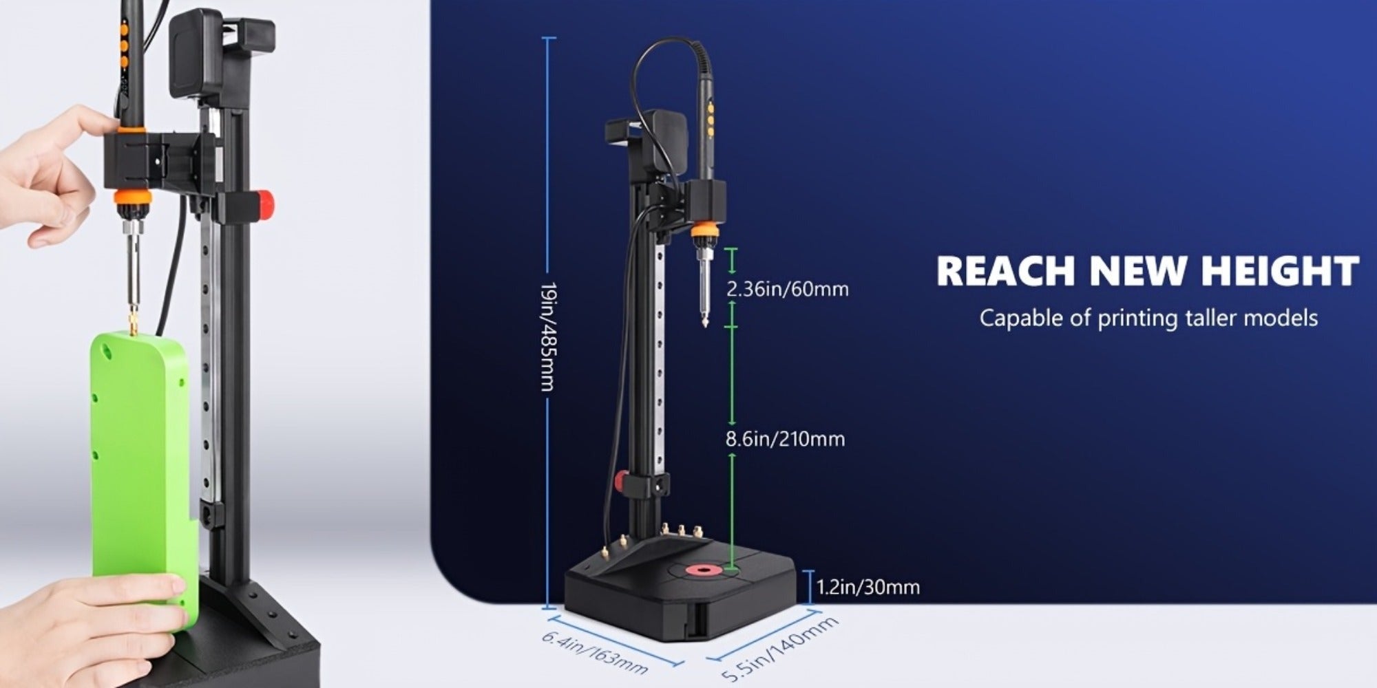 Máquina de prensado de inserción termoestable vertical Mintion con soldadura de 90W, punta termoestable M2-M8, 30 insertos de rosca de tuerca para piezas impresas en 3D