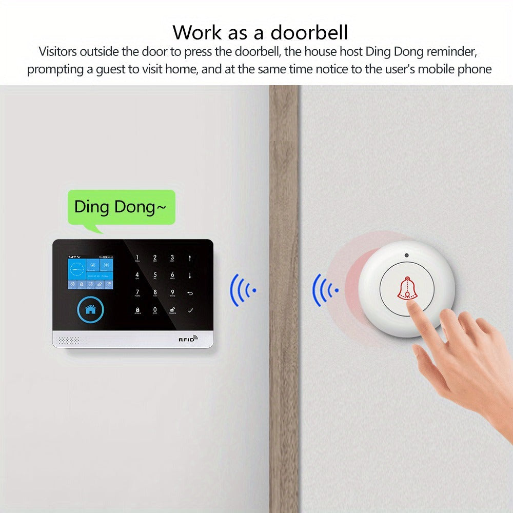 Sistema de alarma PGST para seguridad del hogar, kit de alarma DIY WiFi+GSM 2G con alerta por aplicación de teléfono, sensor de puerta/ventana, control remoto, compatible con Alexa y Google para casa, apartamento