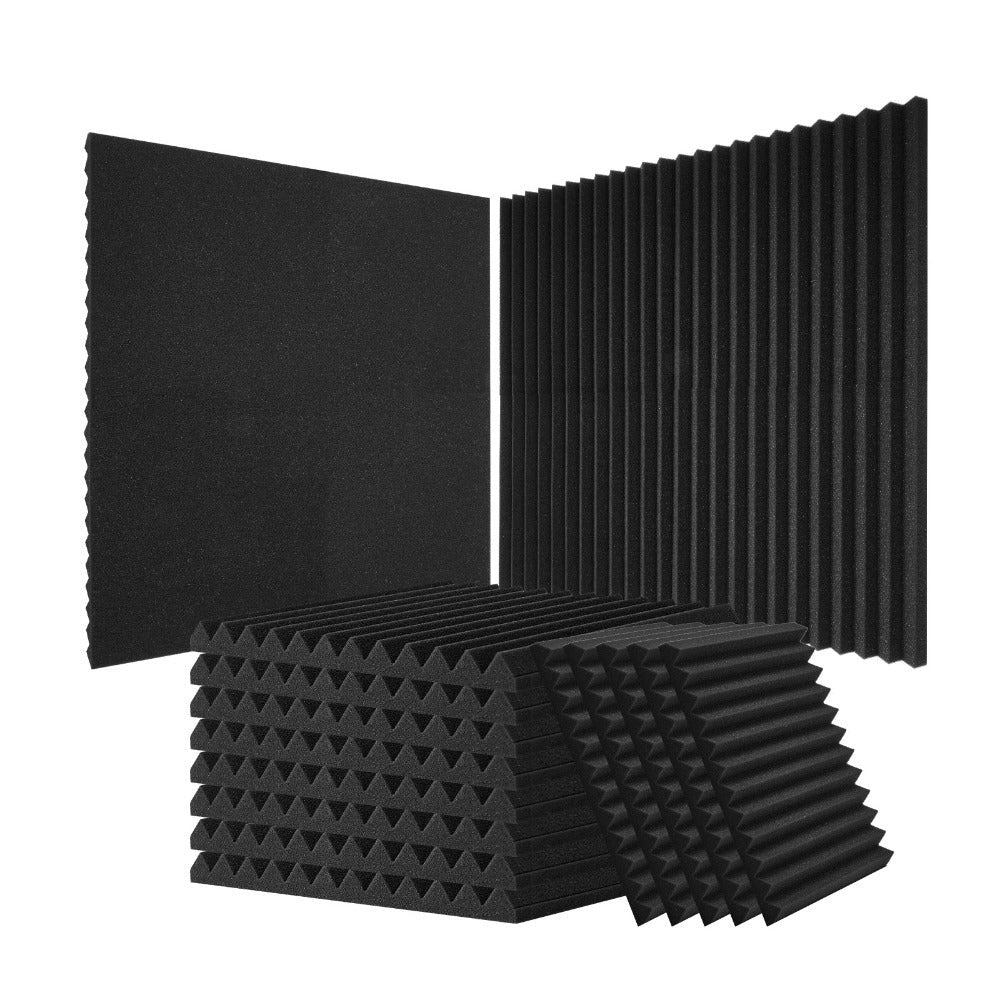 Paneles de Espuma Acústica VEVOR 52 Piezas 12 x 12 x 1 Pulgadas para Pared y Techo de Estudio
