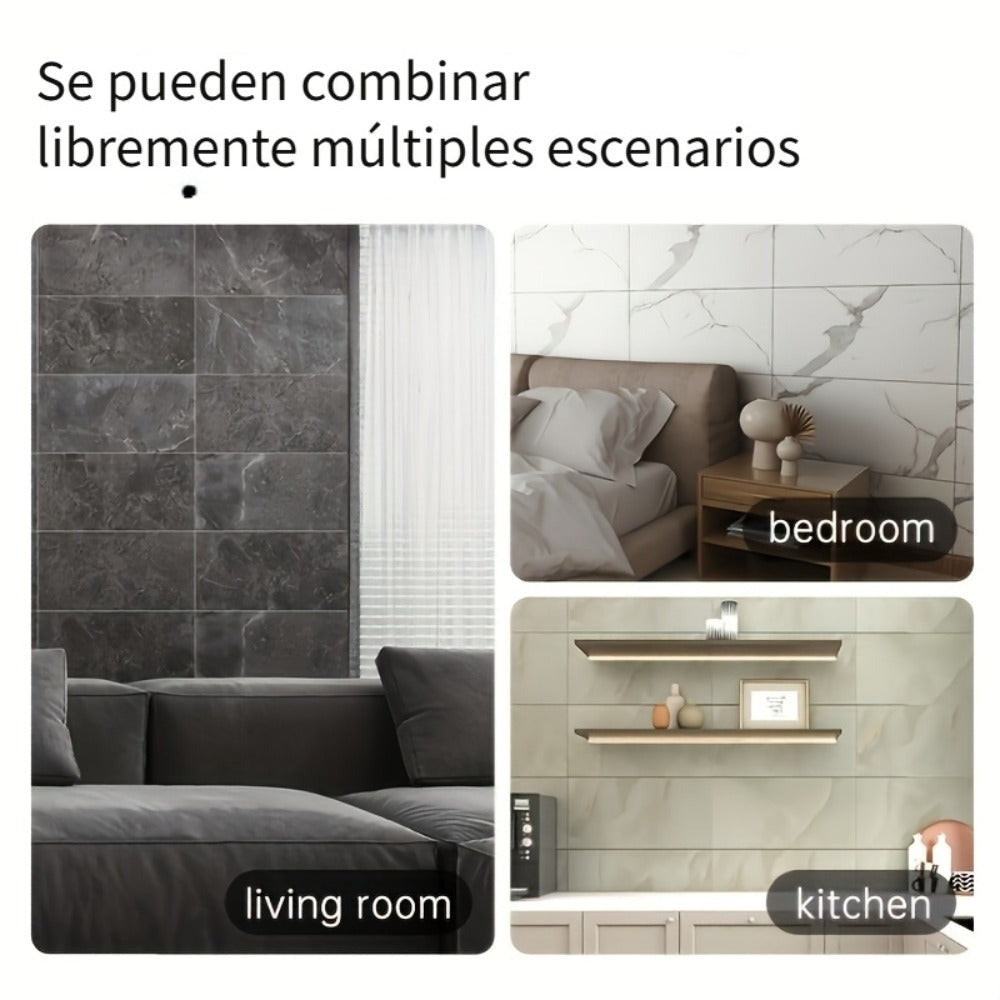 50/20/10 piezas Azulejos de pared autoadhesivos con efecto mármol, Adhesivos de pared de espuma de vinilo, Papel tapiz mural con patrón dorado fácil, Fácil de limpiar y cortar, Adhesivos de pared duraderos, para renovación de baño, sala de estar, cocina,