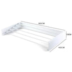 Mikomika Tendedero Plegable Montar en Paredes - Retrctil - Tendedero Plegable de 80cm para Interiores o Exteriores -y Compacto Que Ahorra de Espacio, Capacidad para 30Kilos, Cuenta con 6 barras de 80cm aluminio de alta resistencia (T001 1999)