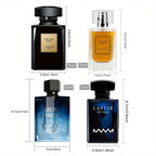 [4 Botellas] Fragancias para Hombre, Resuelve la Dificultad de Elección, Perfume de Feromonas, Muestra tu Encanto, Regalo de Perfume, Envuelto Individualmente, Perfecto para Citas y Viajes, Regalo de Cumpleaños para un Amigo / Regalo de San Valentín