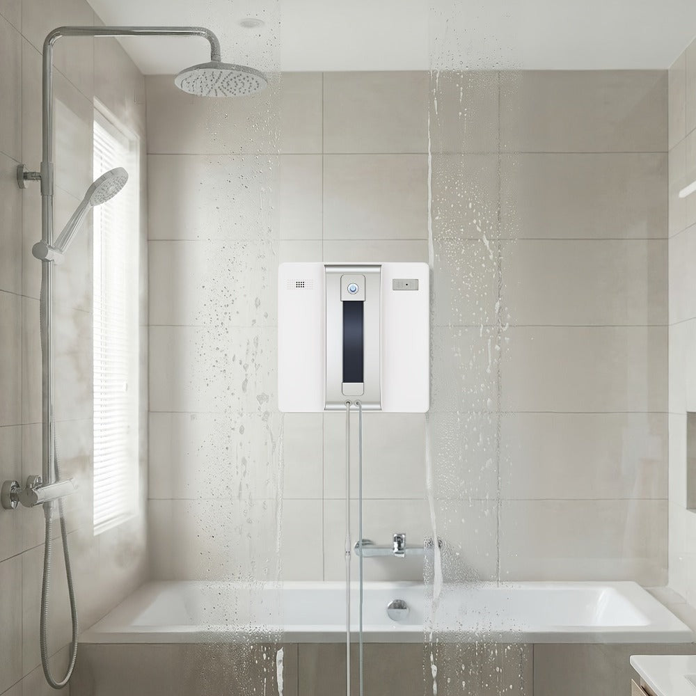 Lubluelu Robot Limpiacristales Electrónico Inteligente con Ventana Cuadrada, 7500Pa, Planificación de Ruta Inteligente, Sistema de Protección de Seguridad de 8 Capas, Limpieza de Bordes, Boquillas de Doble Cara, Visualización del Volumen de Agua, Muy Adec