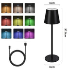 2 Lámparas de Mesa LED Inalámbricas - Lámpara de Noche táctil regulable, Lámpara de Mesa Negra, Lámpara de Noche USB Recargable de Metal para Mesita de Noche y Escritorio (Paquete de 2)