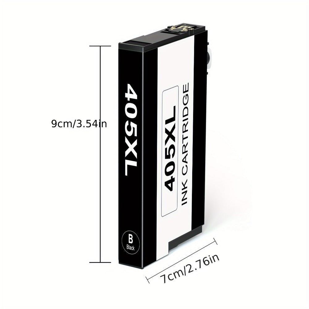 Un paquete de 10 cartuchos de tinta compatibles con la impresora Epson 405 XL, aptos para varios modelos Epson Workforce, incluyendo la EC-C 7000 Pro y la serie WF-3800