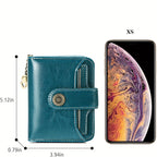 Billetera para mujer, protección RFID, billetera pequeña, multi-compartimento, bolso, monedero para mujer, billetera de cuero para mujer