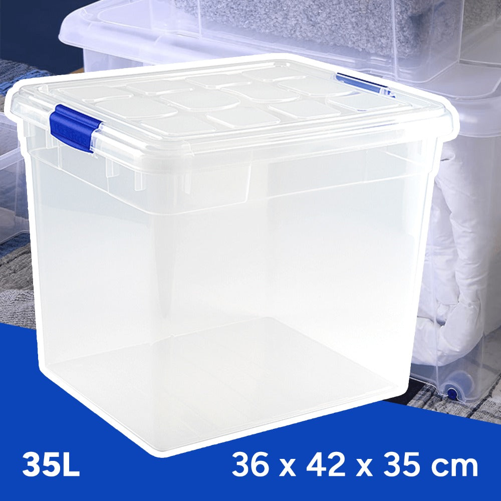 Caja Almacenamiento plástico para Guardar y Ordenar Juguetes, Libros, Documentos, Ropa, Mantas. Cierre Hermético, Gran Capacidad y Resistencia - Dekohome