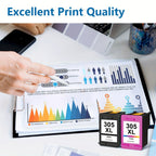 Cartuchos de Tinta 305XL de Alto Rendimiento Remanufacturados para HP 305 XL, Compatibles con Impresoras HP 4100 4100E 4152 4155E 2700 2700E 2752 2752E 2742 2755 6000 6055 6400 6458 6458E 6455E, 2 Piezas (Color )