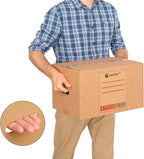 Caja Cartón para Mudanzas y Almacenaje Ultra Resistentes con Asas, Fabricadas en Cartón Duro, Ideal para Mudanzas o Almacenaje de Libros y Ropa, Transporte Cómodo y Seguro gracias a las Asas Laterales - packer PRO