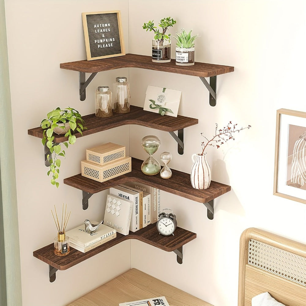 3 piezas/5 piezas de estantes flotantes, estantes de pared con soporte de acero reforzado, una sola capa que puede soportar 18 kg, fácil de instalar, estante colgante adecuado para cocina/baño/sala de estar/dormitorio