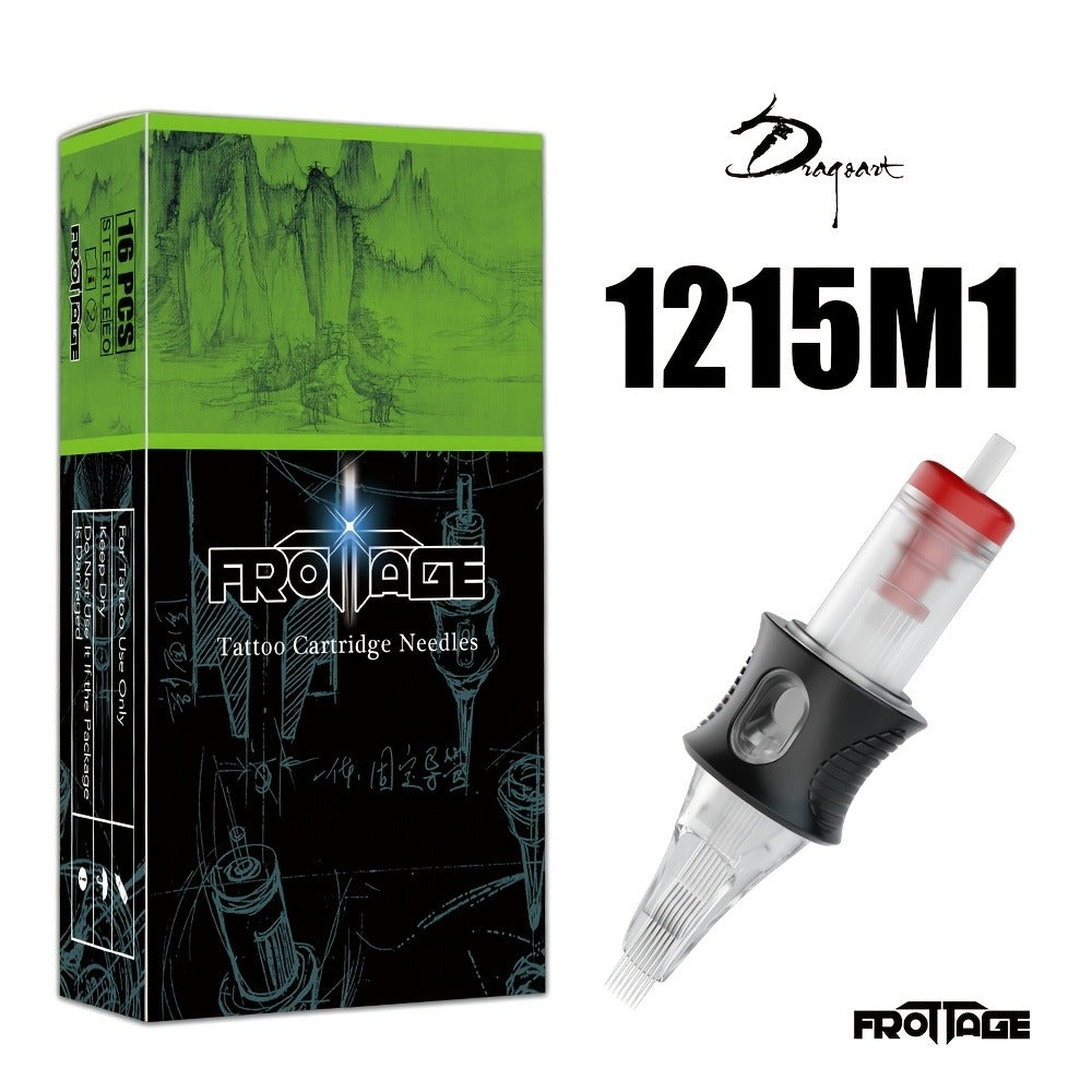 Juego de 16 agujas para tatuaje con agujas integradas, puntas de aguja, ensamblaje estable, ajuste fino, ideal tanto para artistas como para principiantes, cuerpo inodoro para suministros de tatuaje artístico