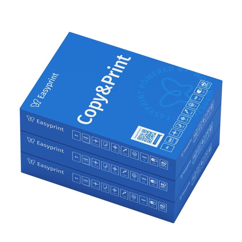 Papel para impresora Easyprint, papel de fotocopia de 1500 hojas, 3 x 500 A4 Premium, blanco alto CIE 160, certificado PEFC