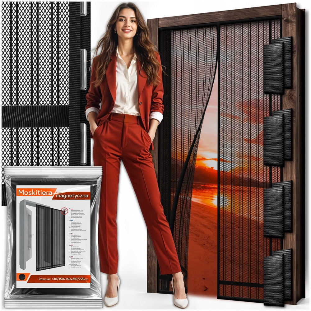 Mosquitera - Magnética Multidimensional para Puertas y Ventanas de Balcón - Mosquitera con Cierre Automático - Variantes de Ancho 80-160 Cm - Longitud 210/220 Cm - Diferentes Colores - para Hogar, Apartamento y Balcón - Protección contra Moscas y Mosquito