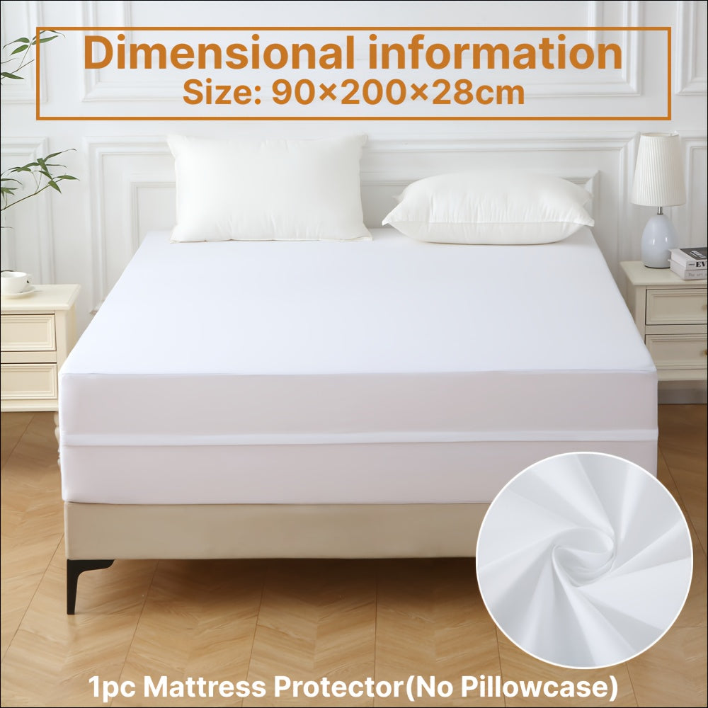 1pc Protector de Colchón Impermeable de 6 Lados, Funda de Colchón Cómoda y Antipolvo, con Cierre de Cremallera y Cubierta Suave, Adecuado para Dormitorios, Habitaciones de Invitados, Hoteles y Residencias Estudiantiles (Excluyendo Fundas de Almohada)