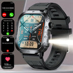 GWENLAND 2025 Smartwatch Estilo Deportivo - Pantalla de 2.2.54cm, Llamada Inalámbrica, Modos Multi-Deporte, Notificación de Mensajes, Foto Remota, Control de Música, Cuerpo de Aleación, Recargable por USB, Regalo Ideal para Entusiastas de la Aventura al A