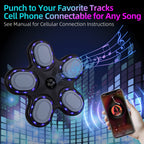 Máquina de Boxeo Musical Interactiva con Guantes, Carga USB, Material PE - Equipo de Entrenamiento en Casa y Reflejos para Adultos, Montaje en Pared, Negro