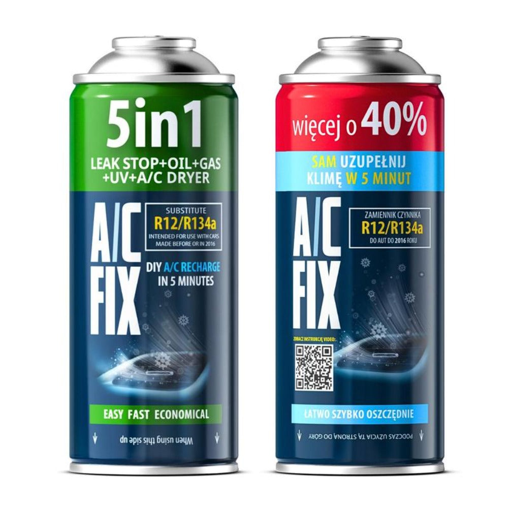 Juego de 2x Refrigerante R134a para Aire Acondicionado + Manguera con Manómetro, Aceite, Sellador, Tinte UV, Secador de Aire Acondicionado, Rosca de Lata Reutilizable, Servicio de Aire Acondicionado de Coche DIY, Para Coches Fabricados entre 1994-2016, Am