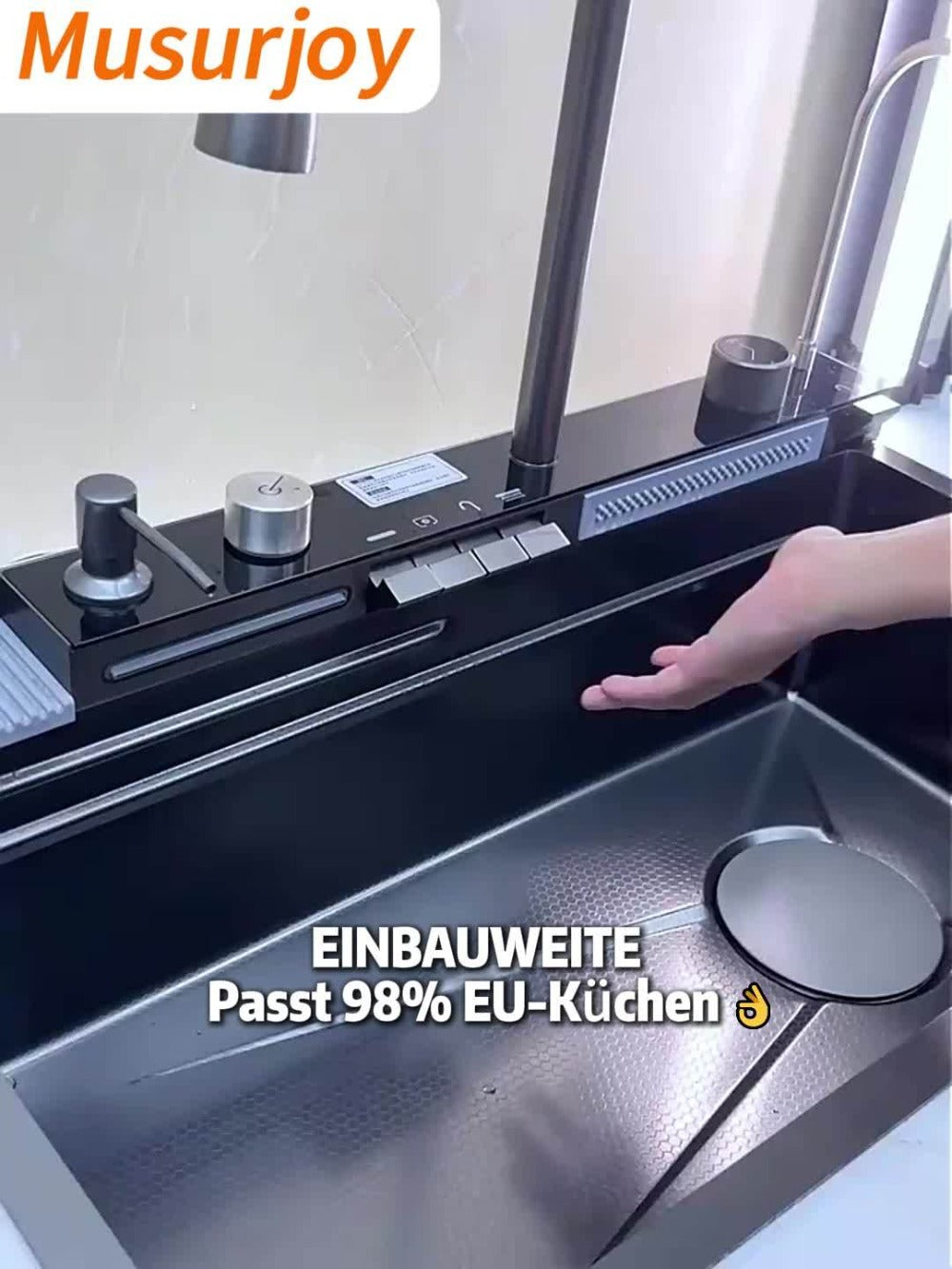 Fregadero de acero inoxidable con accesorios 44.96 cm | Cocina, bar y preparación