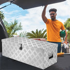 Organizador de Herramientas Caja de Aluminio con Correas para Transporte y Almacenamiento de Utensilios Eléctricos, Jardinería y Manuales