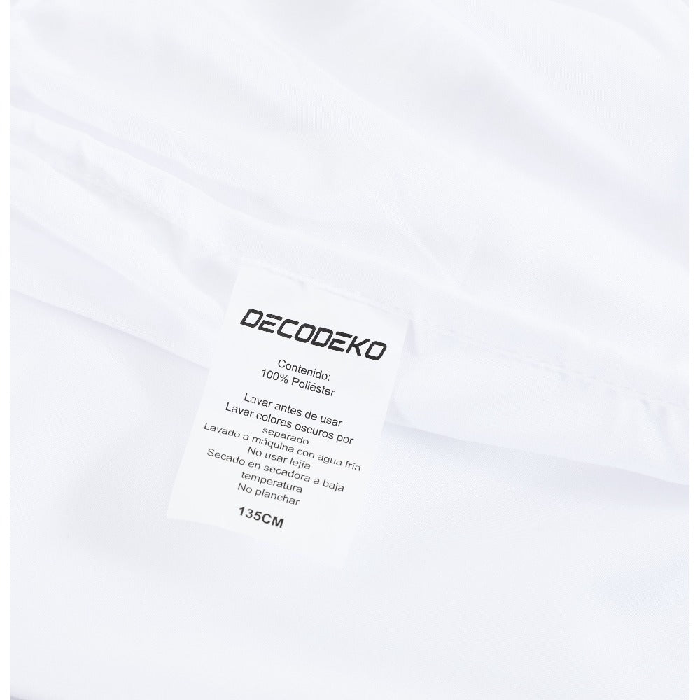 Juego de cama 4 piezas con funda elástica, (Funda de Edredón + Funda Protectora de Colchón + 1/2 Fundas de Almohada), Juego de Funda de Edredón 3-4 Piezas Estilo Nórdico de Color Sólido/Estampado, Ajustable para Camas de 90/105/135/150/180 cm, Regalo Navi