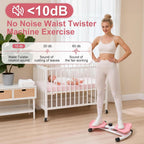 Equipo de fitness giratorio de cintura para uso doméstico, quemador de grasa abdominal, equipado con bandas de resistencia, tabla de ejercicios silenciosa y antideslizante para entrenamiento de core, piernas y glúteos (capacidad de peso 136 kg - rosa - mo