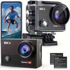 Cámara de Acción 5K Ultra HD, Fotos de 24MP, Pantalla IPS de 2 pulgadas, Con WiFi, Control Remoto por App, Batería de Polímero de Litio de 1350mAh, Modo de Alimentación Dual, Cuerpo de ABS, Con Funda Para Deportes, Vlogging y Grabación de Aventuras