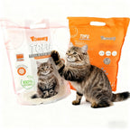 Arena para gatos con tofu perfutado, 6 l (1 paquete), original, arena para gatos con manzana, lavanda, limón y fibra de soja.