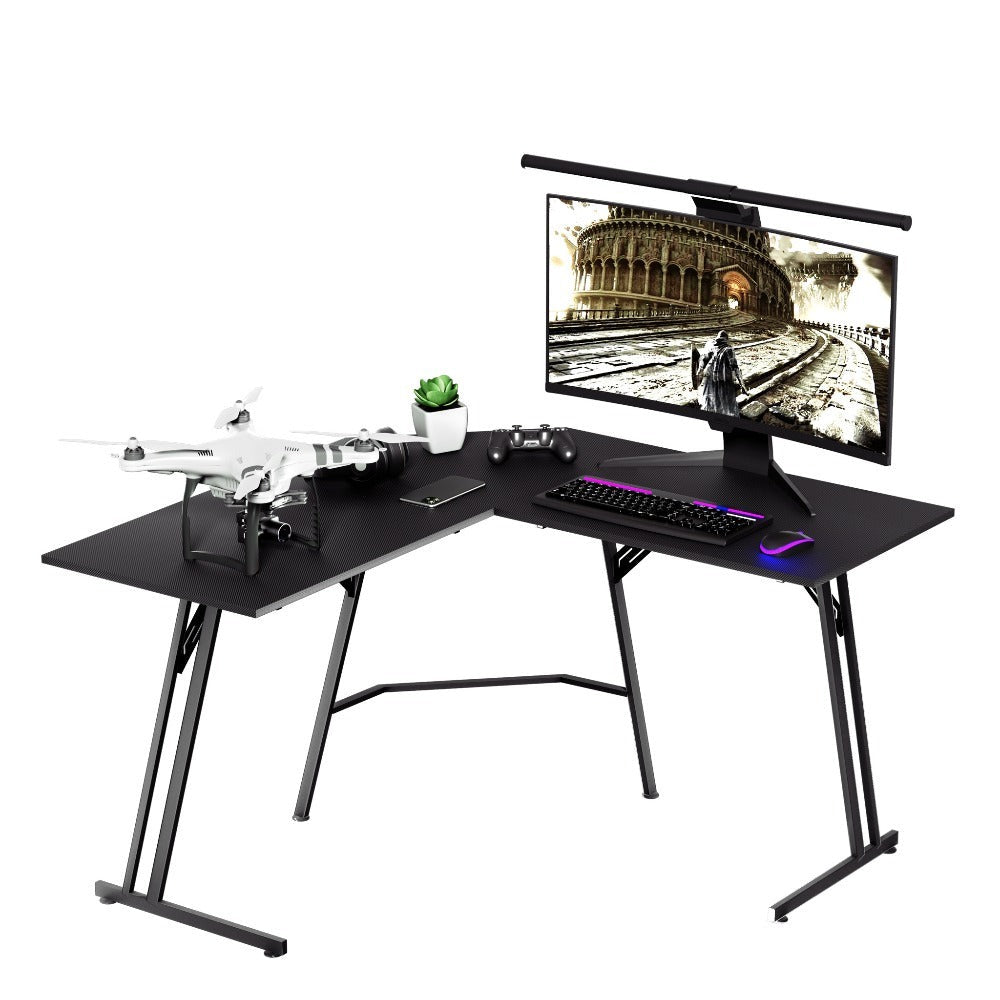 Escritorio de Esquina para Gaming 120x120cm, Escritorio en Forma de L, Mesa de Computadora para Oficina y Hogar, (con/sin Soportes para Monitor)