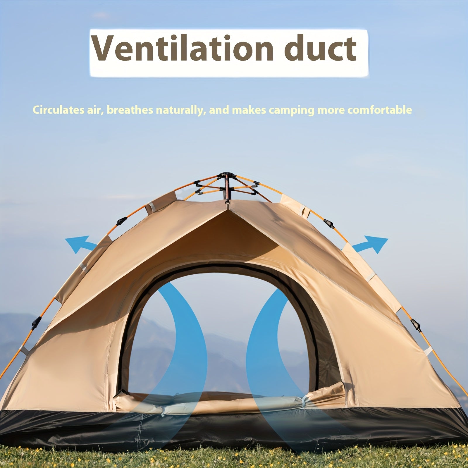 Tienda de Campaña para 2/4 Personas, Montaje Rápido y Fácil, Carpa Portátil con Bolsa de Transporte, Ideal para Senderismo y Aventuras al Aire Libre