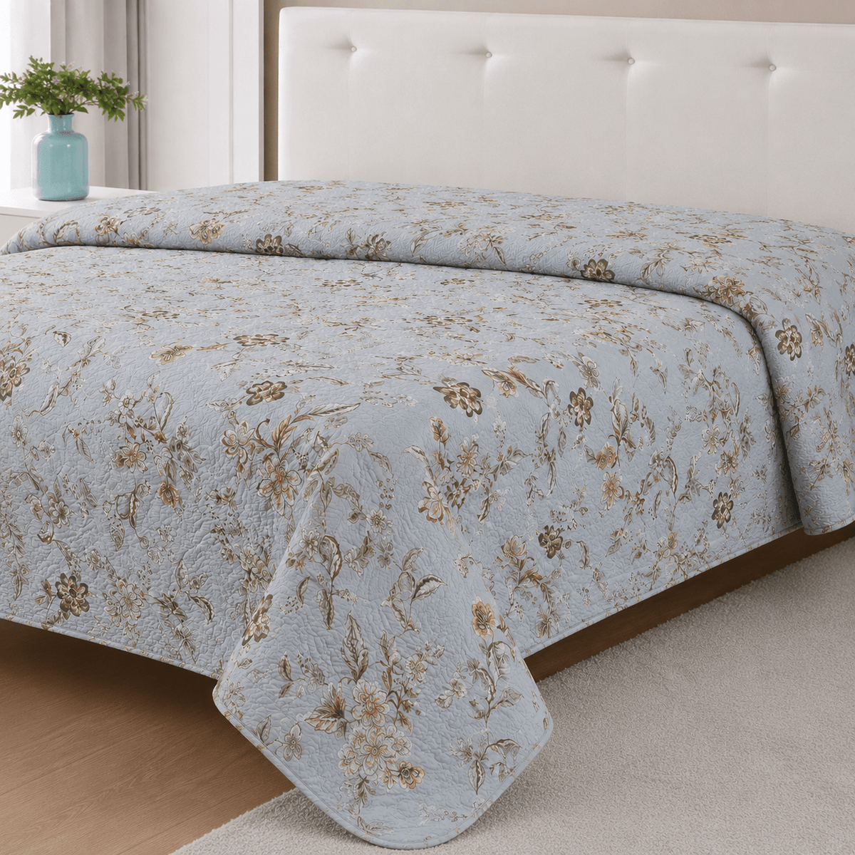 Edredón Ligero Estampado de Verano, Colcha Pinsonic de Microfibra Reversible Bouti, Cubrecama Moderno con Patrón en Relieve Transpirable para Todas las Estaciones, Decoración de Dormitorio para Primavera y Verano (Sin Fundas de Almohada) pa