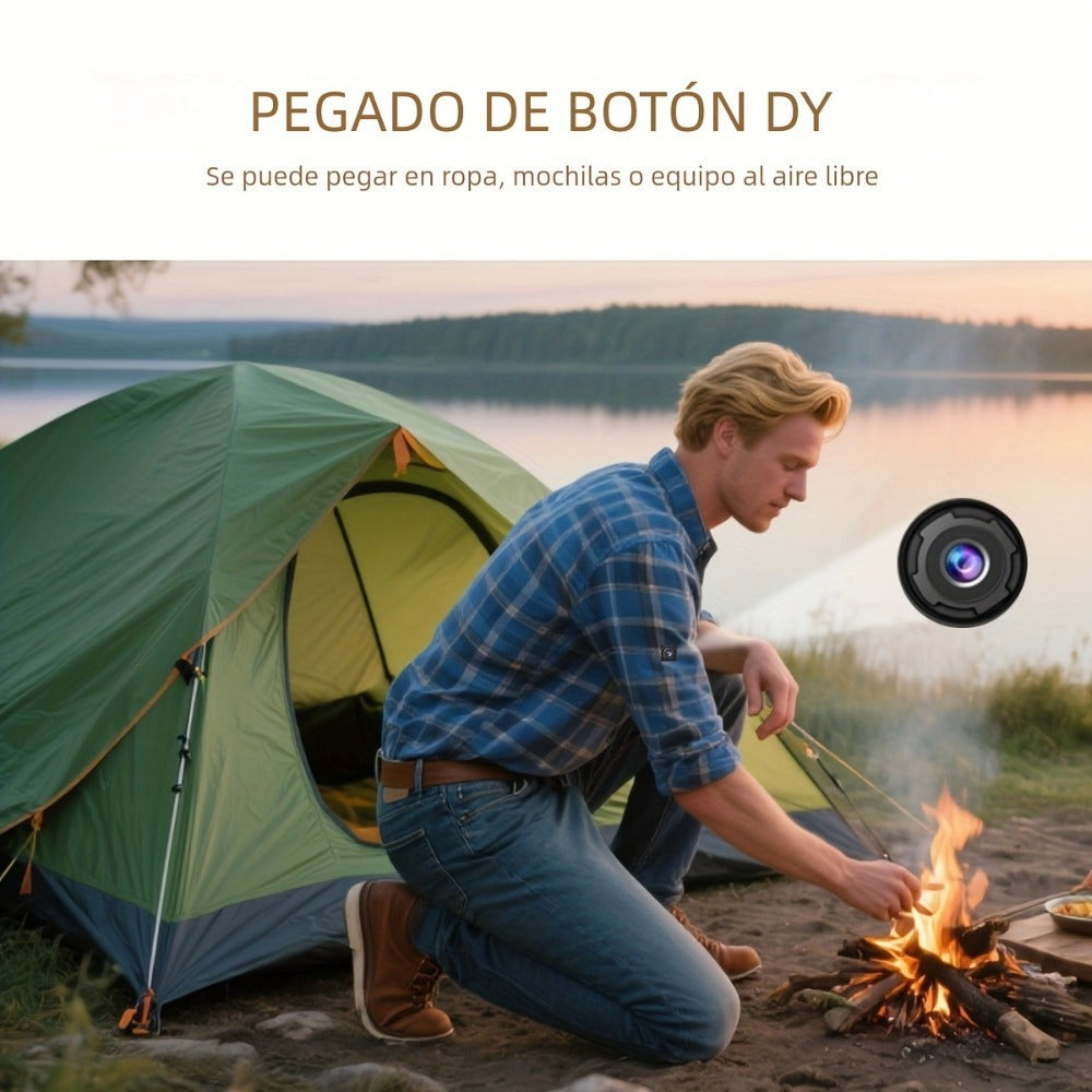 Cámara Inalámbrica HD 1080P Portátil con Control Remoto a Través de la App Móvil, Grabación de Audio y Video, Fácil de Usar, Expandible con Tarjeta TF, Grabación en Bucle, Ideal para Seguridad en el Hogar, Deportes, Investigaciones, Registros de Aprendiza