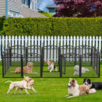Parque de juegos resistente para perros de 8 paneles: Valla de metal para cachorros y perros, apta para uso en interiores y exteriores, recinto de ejercicio plegable para mascotas con almohadilla, ideal para partos y entrenamiento, incluye puerta, adecuad
