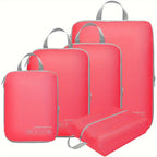 Juego de 5 bolsas de almacenamiento de viaje para protección de ropa - 2 pequeñas, 1 mediana y 2 grandes.
