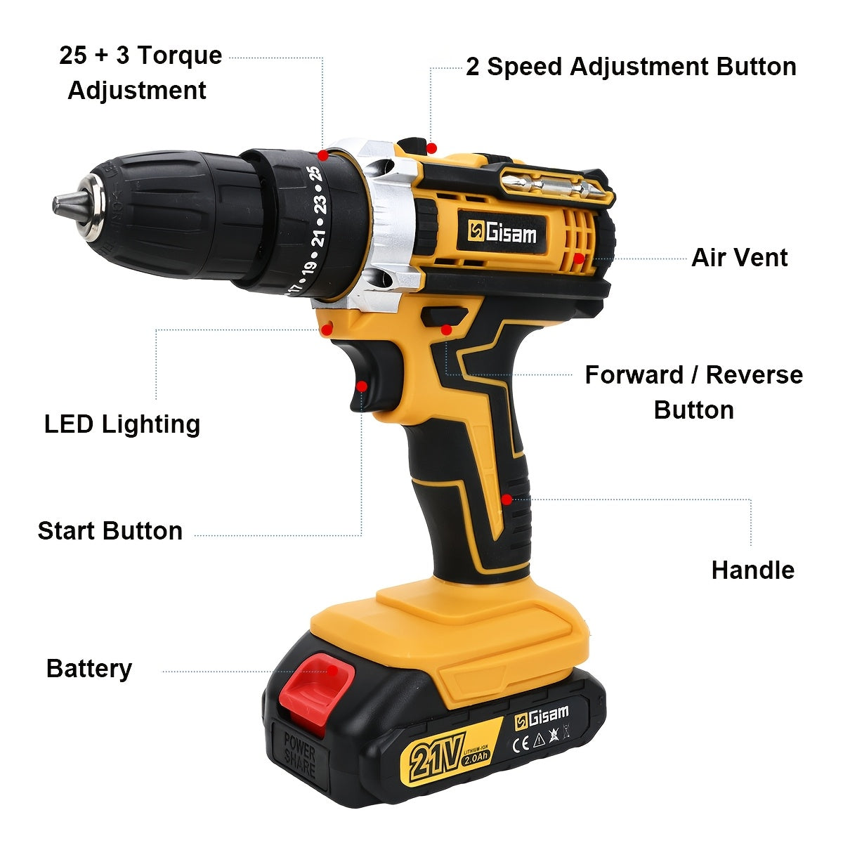 Taladro inalámbrico para bricolaje y reparaciones | Inalámbrico y Recargable
